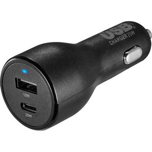 Best Buy essentials™ - 32 W Vehicle Charger with 1 USB-C & 1 USB Port - Black